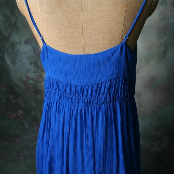 Moulinette Soeurs Anthro Blue Silk Tie Dress Sz10 - Picture 10 of 16